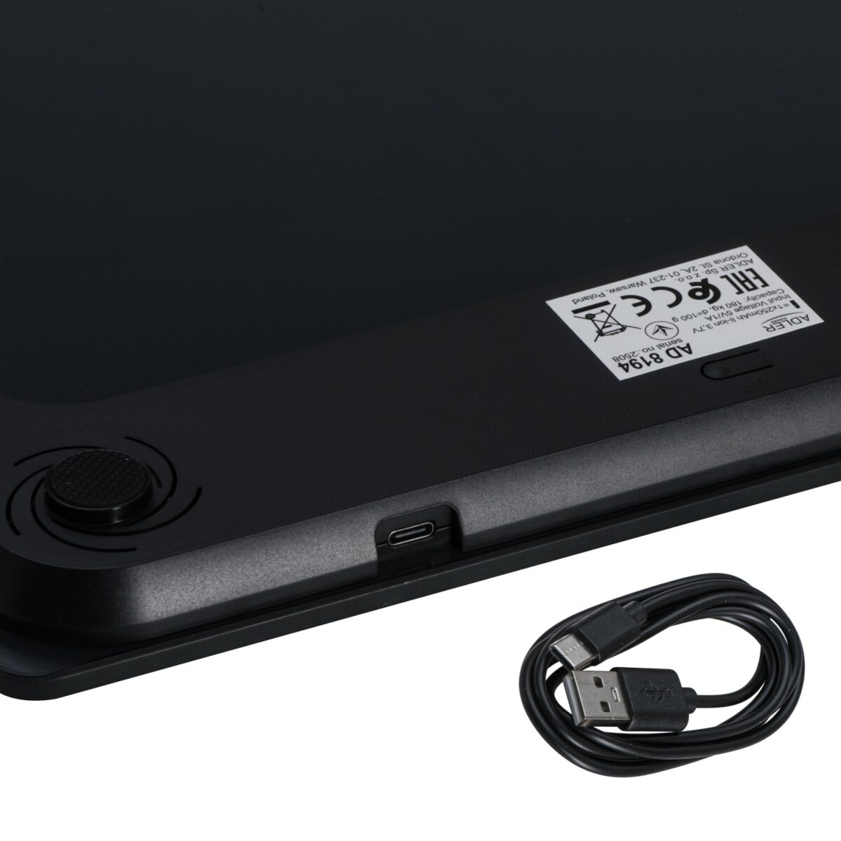 Вага підлогова акумуляторна USB Adler AD 8194 black 180 kg