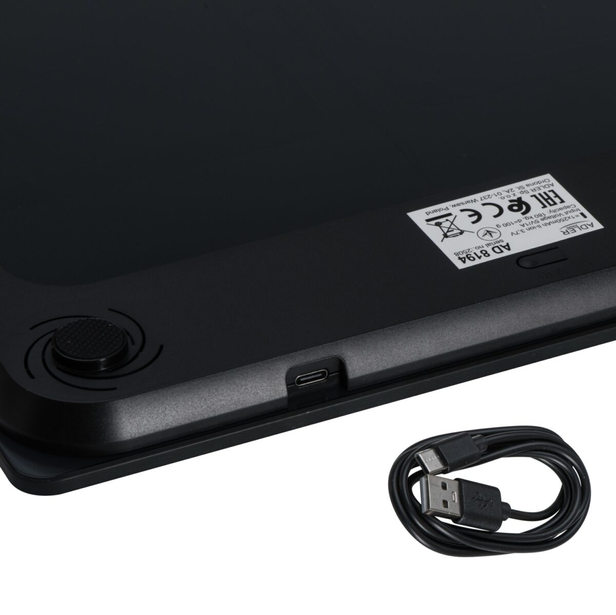 Вага підлогова акумуляторна для ванної кімнати USB-C Adler AD 8194 stripes 180 кг