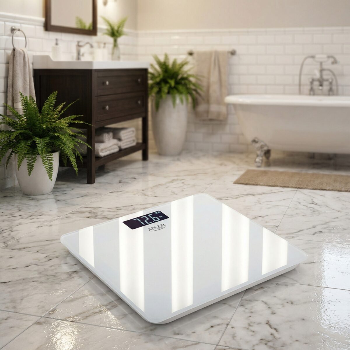 Вага підлогова акумуляторна USB Adler AD 8194 white 180 kg