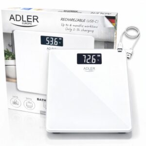 Вага підлогова акумуляторна USB Adler AD 8194 white 180 kg
