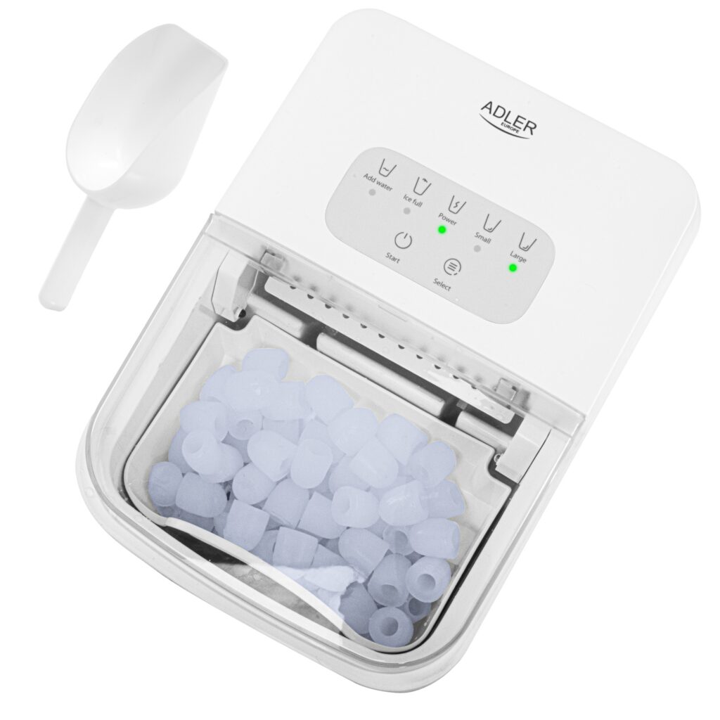 Льодогенератор Adler AD 8800 12 кг/24 год 2 розміри кубиків Тиха робота Очищення Сенсорна панель