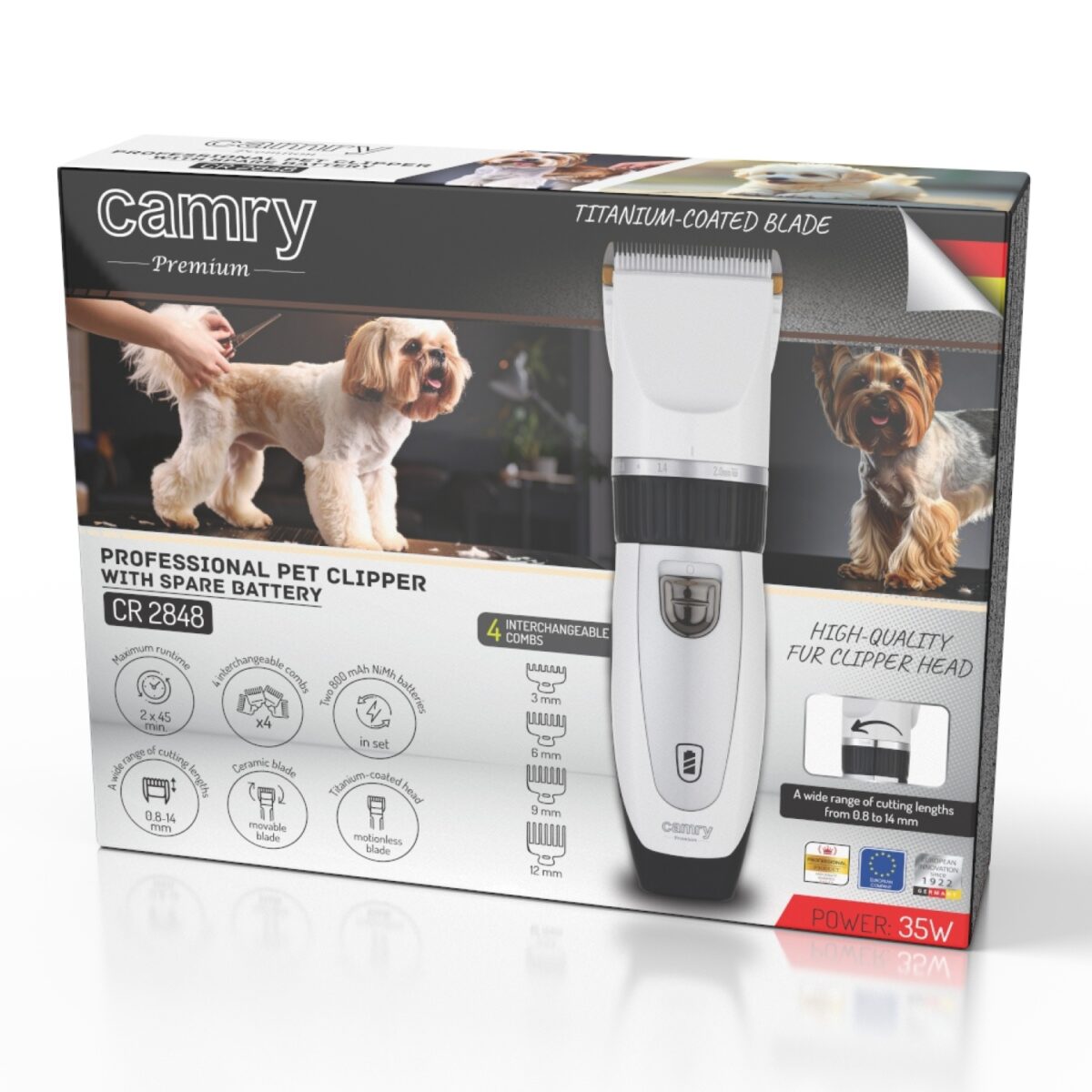 Професійна машинка для стрижки домашніх тварин Camry CR 2848 0.8–14мм