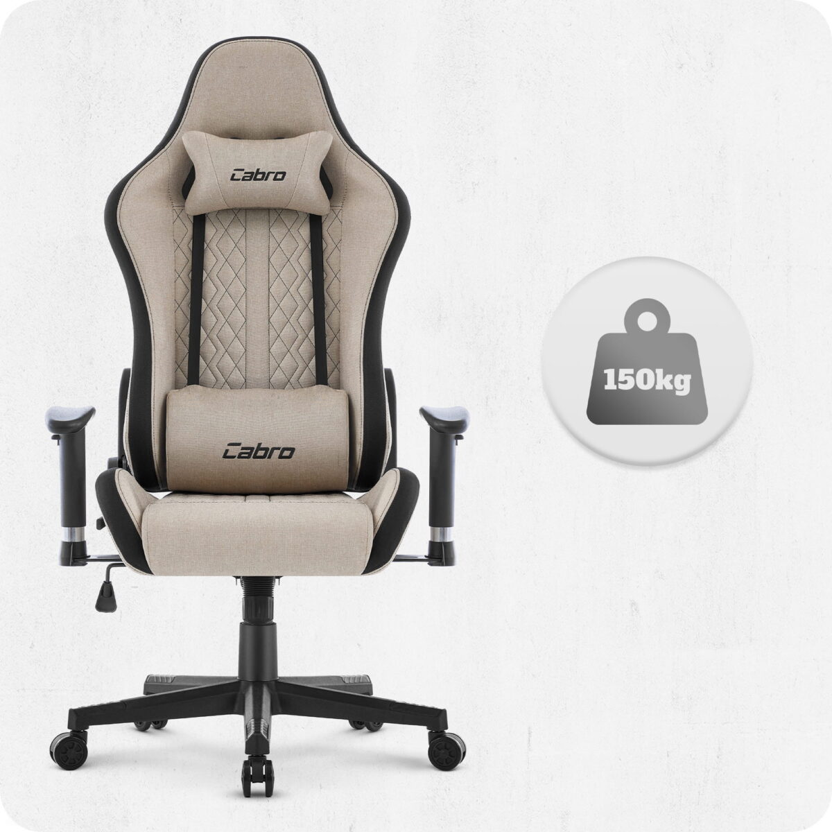 Ігрове геймерське комп'ютерне крісло Cabro C508 Beige тканина - Зображення 5