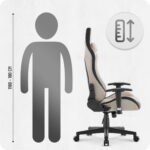 Ігрове геймерське комп'ютерне крісло Cabro C508 Beige тканина - Зображення 6