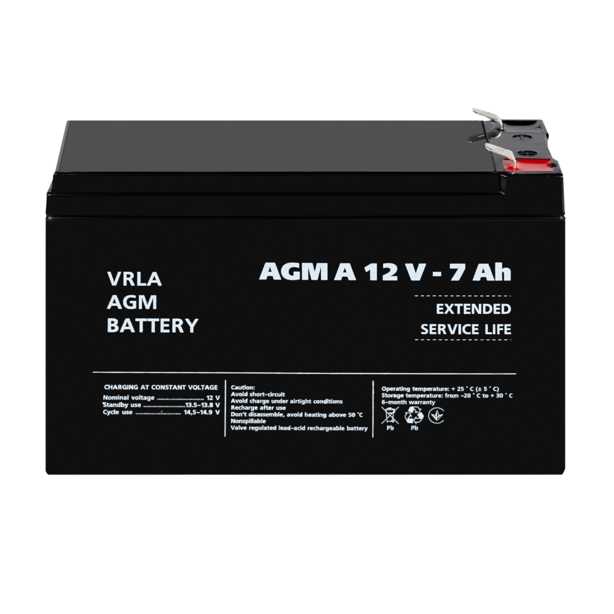 Акумулятор для сигналізації AGM А LogicPower 12V 7Ah - Зображення 2