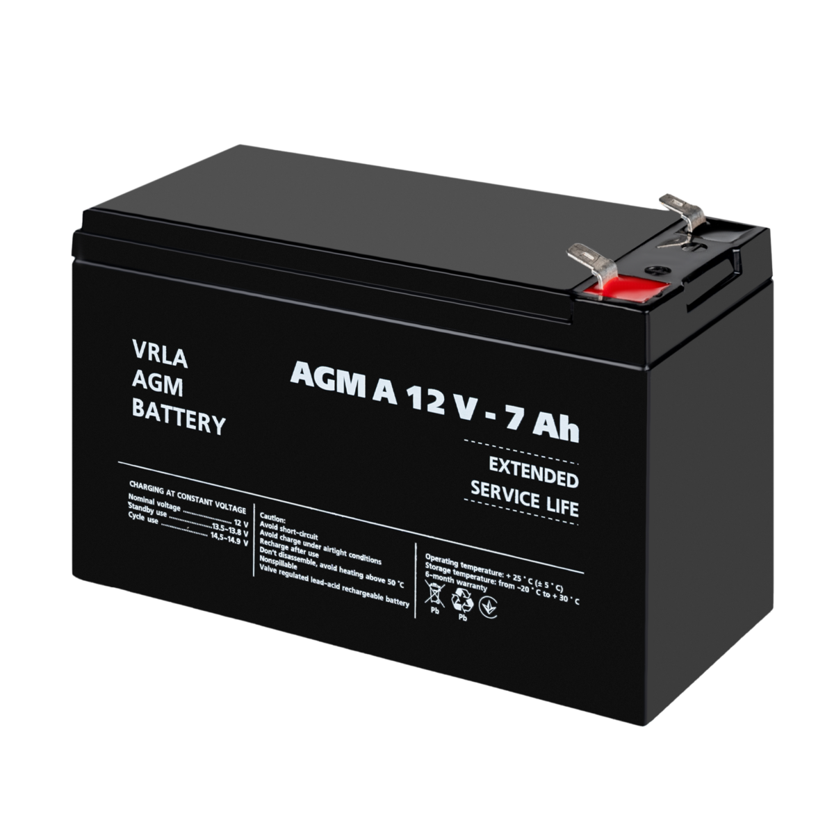 Акумулятор для сигналізації AGM А LogicPower 12V 7Ah - Зображення 3