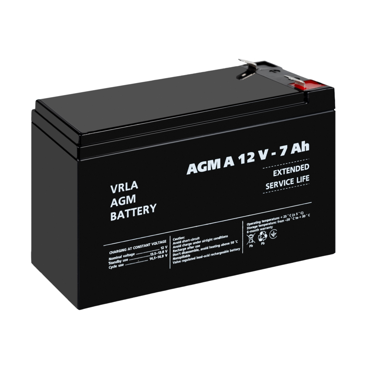 Акумулятор для сигналізації AGM А LogicPower 12V 7Ah - Зображення 4