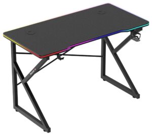 Комп'ютерний стіл Huzaro Hero 1.7 RGB чорний підсвітка