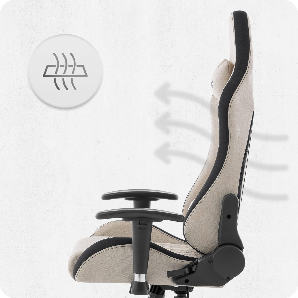 Ігрове геймерське комп'ютерне крісло Cabro C508 Beige тканина - Зображення 9