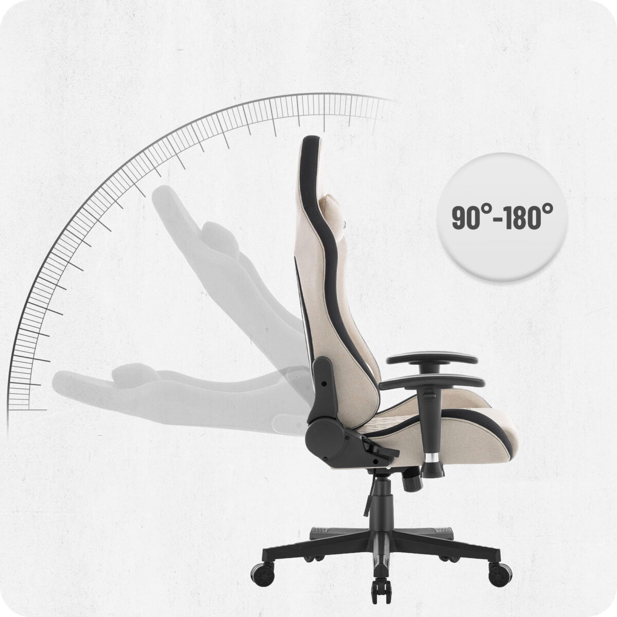 Ігрове геймерське комп'ютерне крісло Cabro C508 Beige тканина - Зображення 10