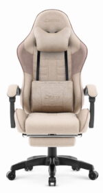 Ігрове комп'ютерне геймерське крісло Cabro C501 бежеве тканина - Зображення 2