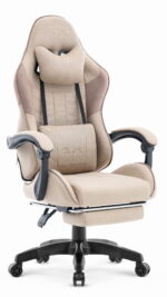 Ігрове комп'ютерне геймерське крісло Cabro C501 бежеве тканина
