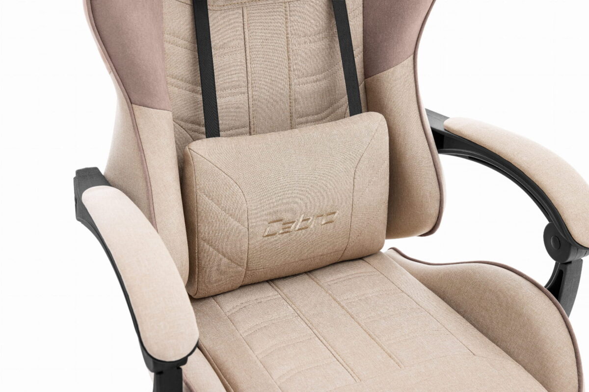 Ігрове комп'ютерне геймерське крісло Cabro C501 бежеве тканина - Зображення 7