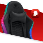 Геймерське комп'ютерне крісло Hell's Chair HC-1000 Black LED тканина - Зображення 6