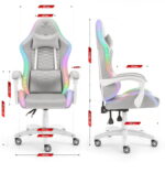 Геймерське крісло тканинне Hell's Chair HC-1000 Grey LED - Зображення 8