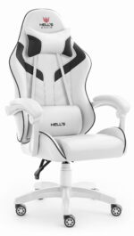 Геймерське комп'ютерне крісло Hell's Chair HC-1007 White Black