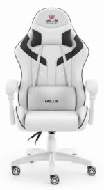 Геймерське комп'ютерне крісло Hell's Chair HC-1007 White Black - Зображення 3