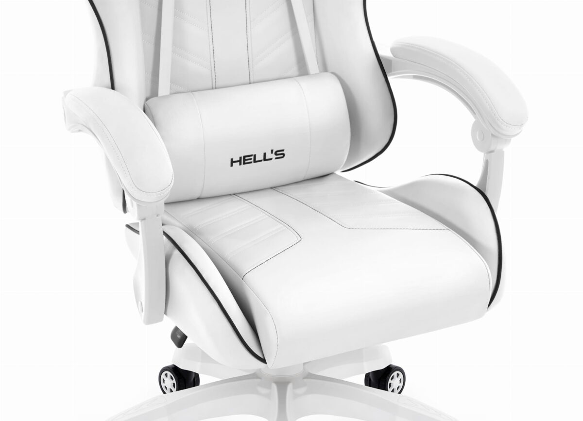 Геймерське комп'ютерне крісло Hell's Chair HC-1007 White Black - Зображення 5