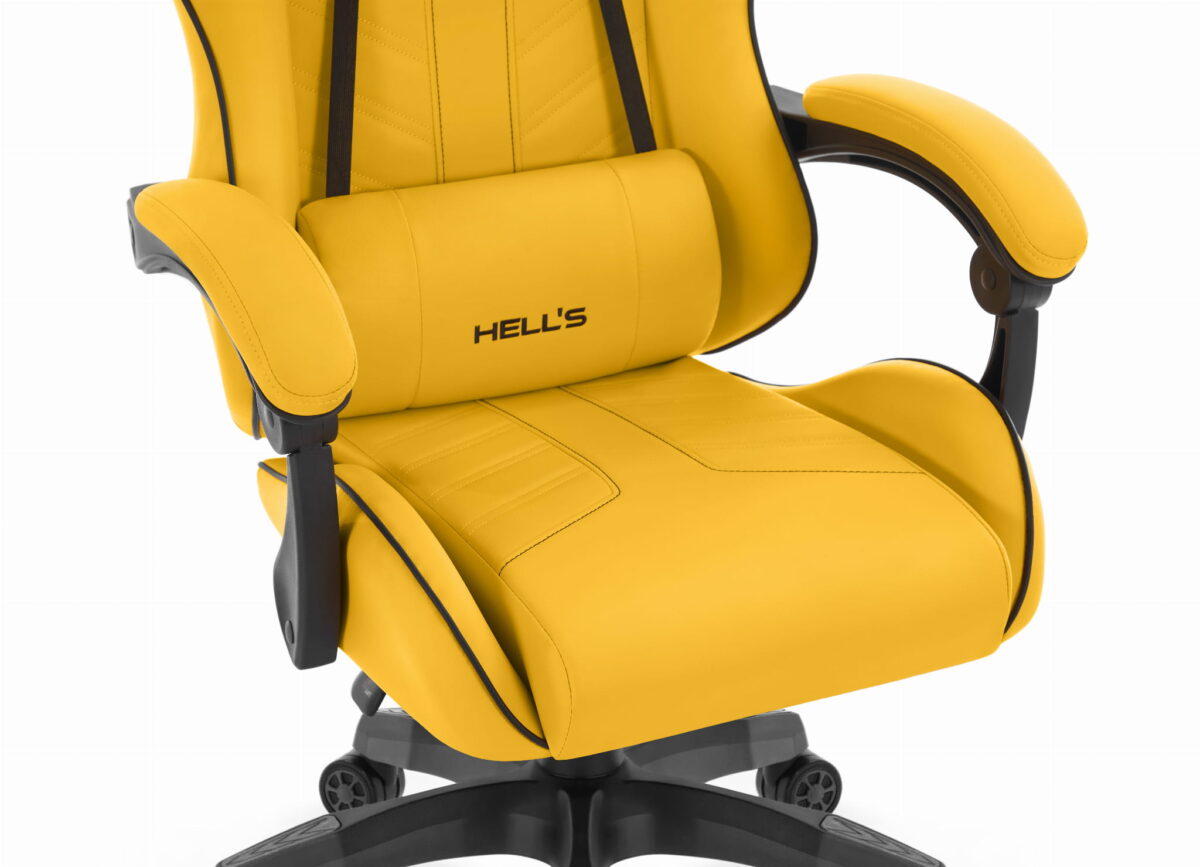 Геймерське комп'ютерне крісло Hell's Chair HC-1007 Yellow Black - Зображення 6
