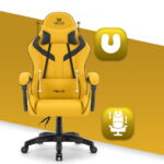 Геймерське комп'ютерне крісло Hell's Chair HC-1007 Yellow Black - Зображення 7