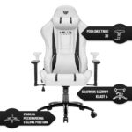 Геймерське комп'ютерне крісло Hell's Chair HC-1013 White Black - Зображення 7