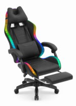 Геймерське комп'ютерне крісло Hell's Chair HC-1039 2.0 LED RGB Black тканина - Зображення 5
