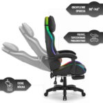 Геймерське комп'ютерне крісло Hell's Chair HC-1039 2.0 LED RGB Black тканина - Зображення 6