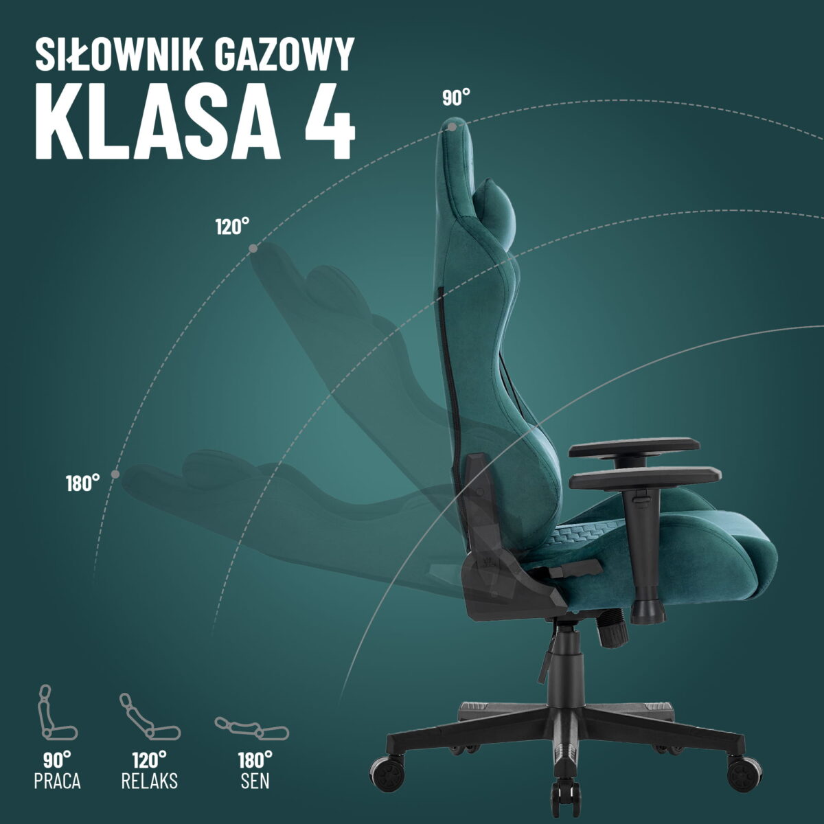 Геймерське крісло Hell's Chair HC-2000 Green тканина - Зображення 5