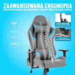 Геймерське комп'ютерне крісло Hell's Chair HC-2002 Grey Blue - Зображення 6