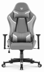 Геймерське комп'ютерне крісло Hell's Chair HC-2002 Grey White - Зображення 2