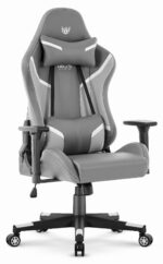 Геймерське комп'ютерне крісло Hell's Chair HC-2002 Grey White