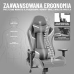 Геймерське комп'ютерне крісло Hell's Chair HC-2002 Grey White - Зображення 5