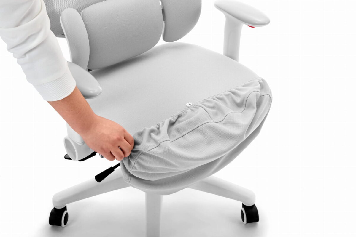 Геймерське комп'ютерне крісло Hell's Chair HC-999 Grey White - Зображення 8