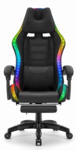 Геймерське комп'ютерне крісло для дітей Hell's Chair HC-1039 2.0 LED RGB Black тканина - Зображення 4