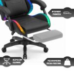 Геймерське комп'ютерне крісло для дітей Hell's Chair HC-1039 2.0 LED RGB Black тканина - Зображення 9