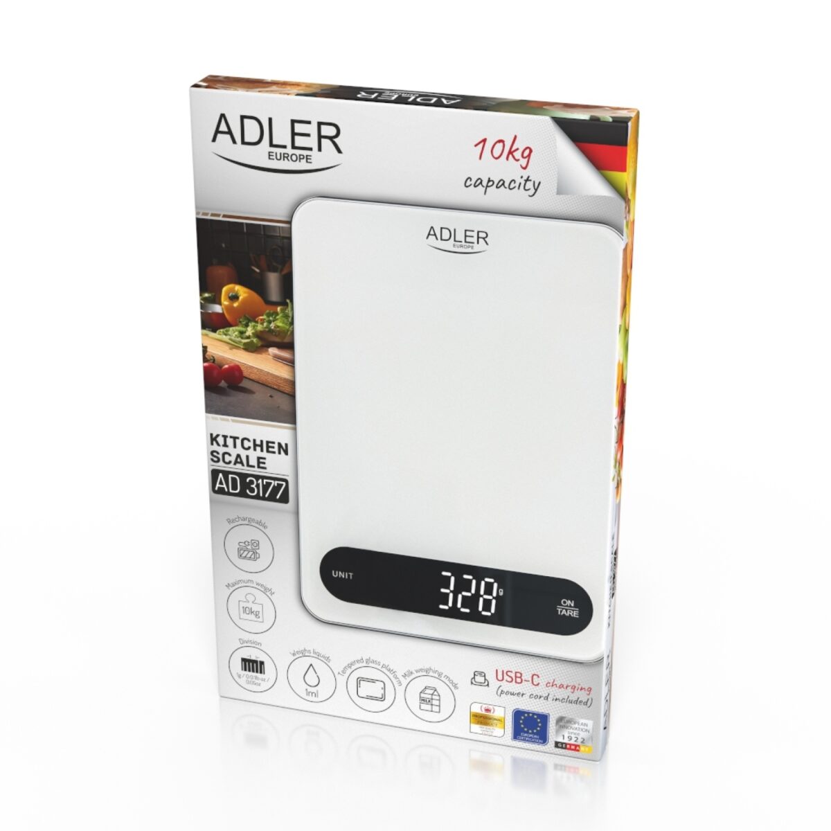 Кухонні ваги Adler AD 3177wb USB 10кг