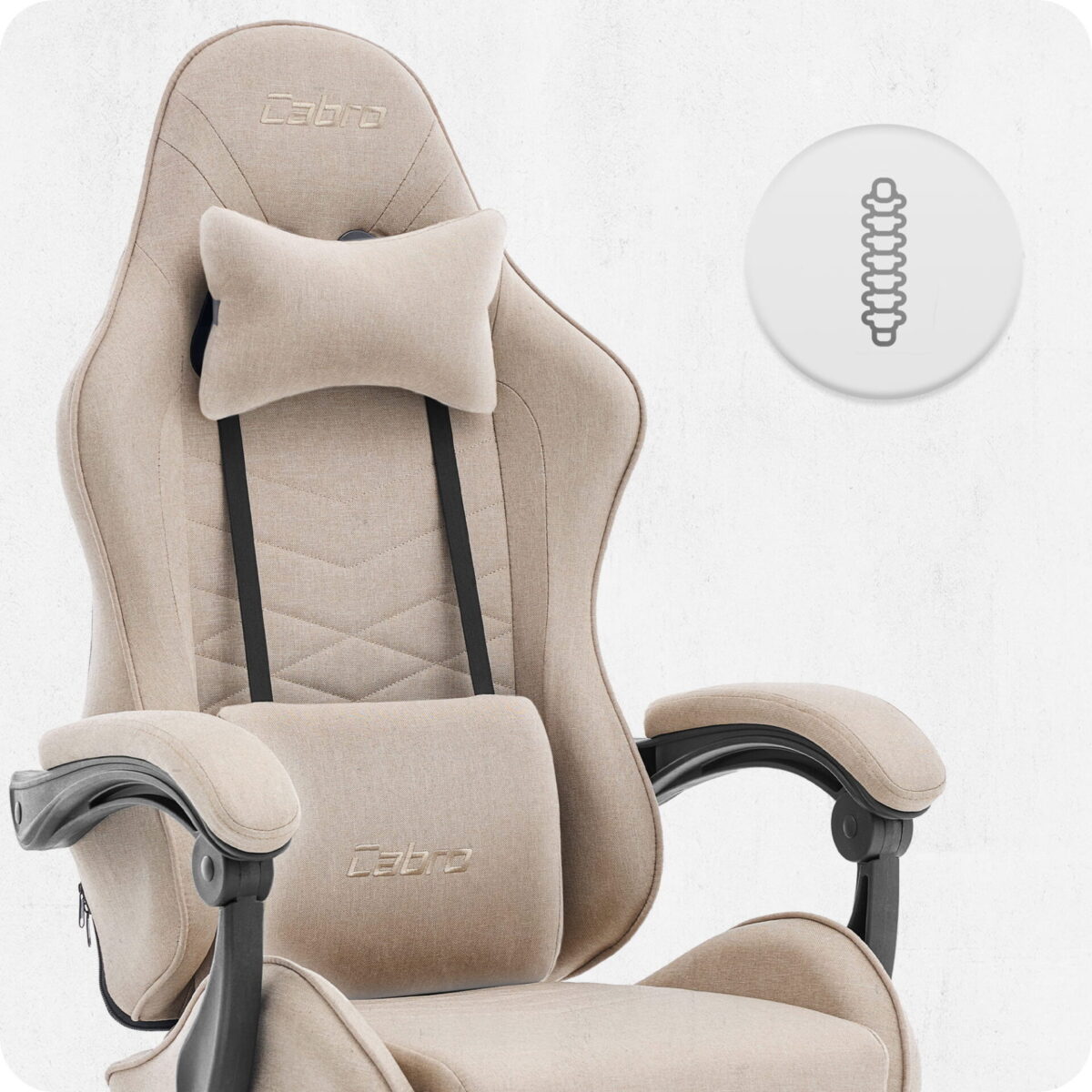 Ігрове геймерське комп'ютерне крісло Cabro C500 Beige тканина - Зображення 10