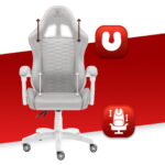 Геймерське крісло тканинне Hell's ChairHC-1000 Grey White - Зображення 5