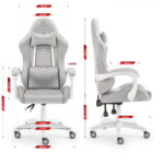 Геймерське крісло тканинне Hell's ChairHC-1000 Grey White - Зображення 6