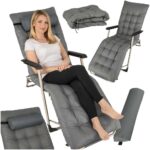 Розкладний шезлонг LUARO KX3149 GRAY з подушкою