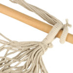 Гамак-бразильське крісло Ikonka KX3287 з підставкою для ніг 130 см бежеве - Зображення 6