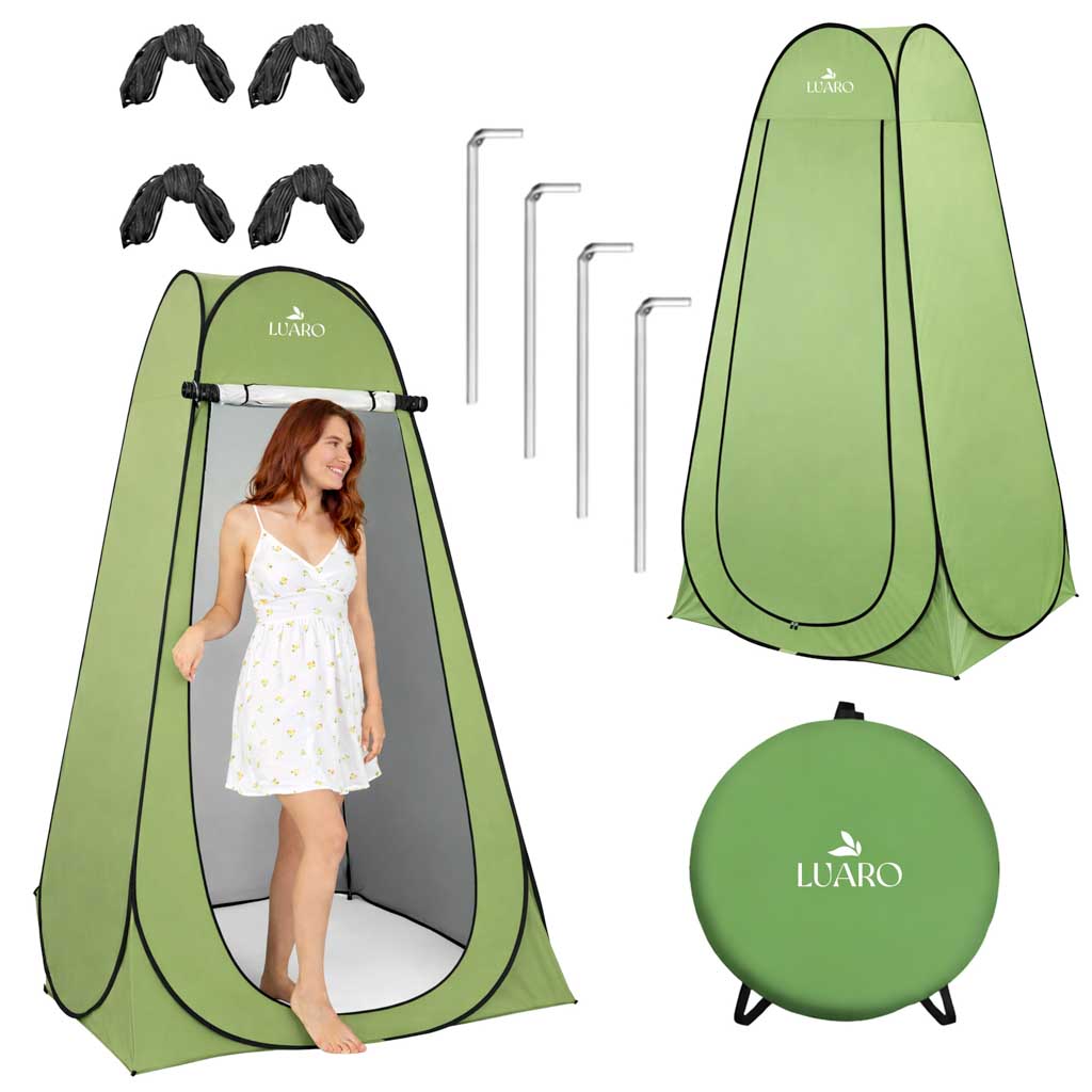 LUARO-Self-folding-tent-for-shower-changing-room-tourist-toilet-green-182622 Саморозкладний намет LUARO KX5438_2 GREEN для душу роздягальні туристичного туалету - Зображення 1