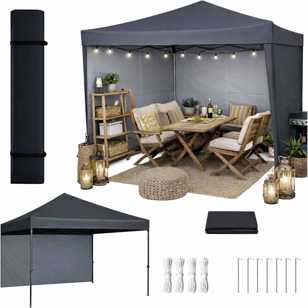 LUARO-garden-pavilion-party-tent-commercial-gazebo-3x3-m-black-183219 Садовий павільйон LUARO KX2866 295X305см