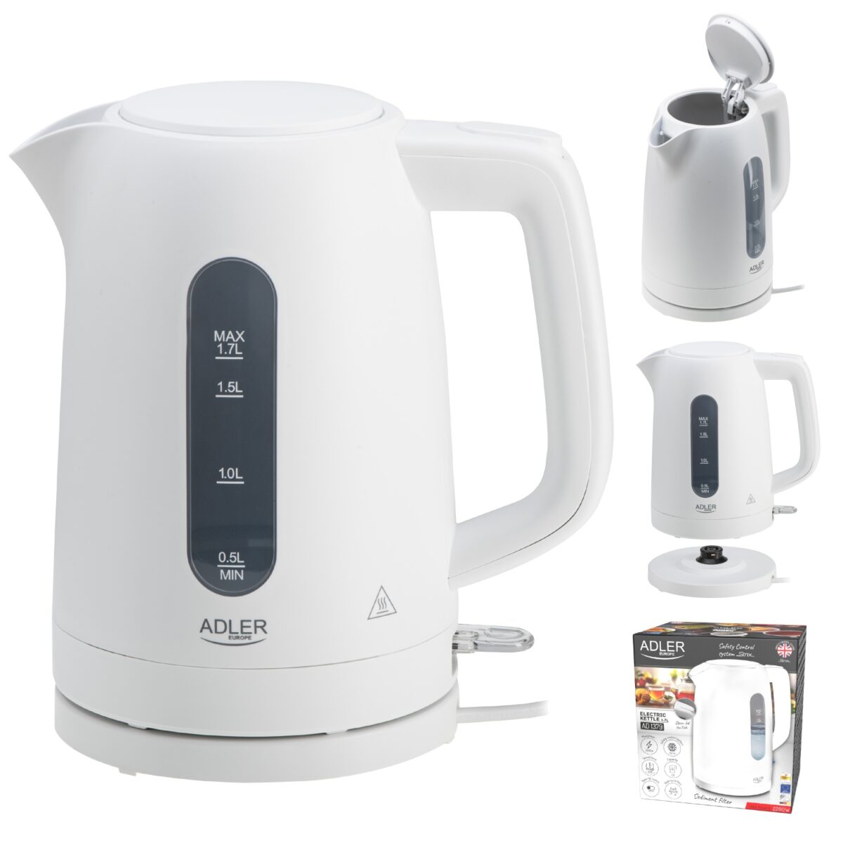 Чайник електричний Adler AD 1379w 2200 Вт 1.7 л - Зображення 2