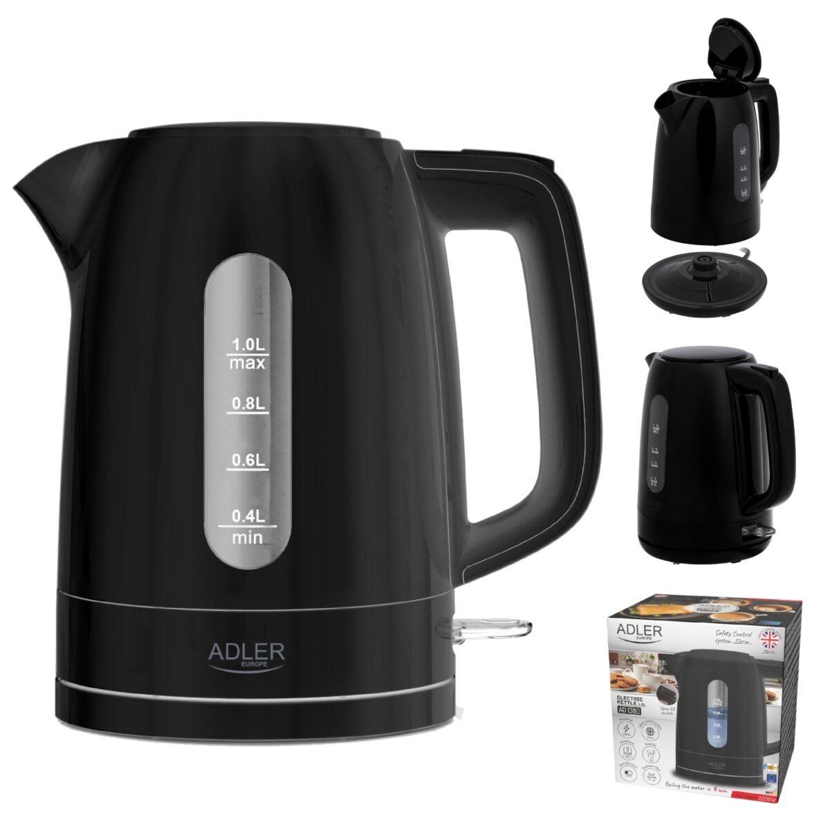 Чайник електричний Adler AD 1380b 2200 Вт 1L - Зображення 13