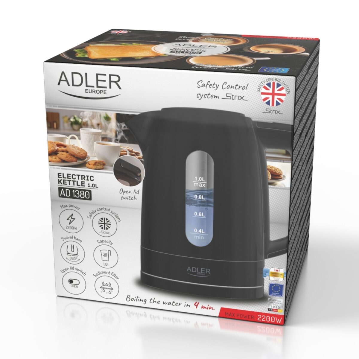 Чайник електричний Adler AD 1380b 2200 Вт 1L - Зображення 7