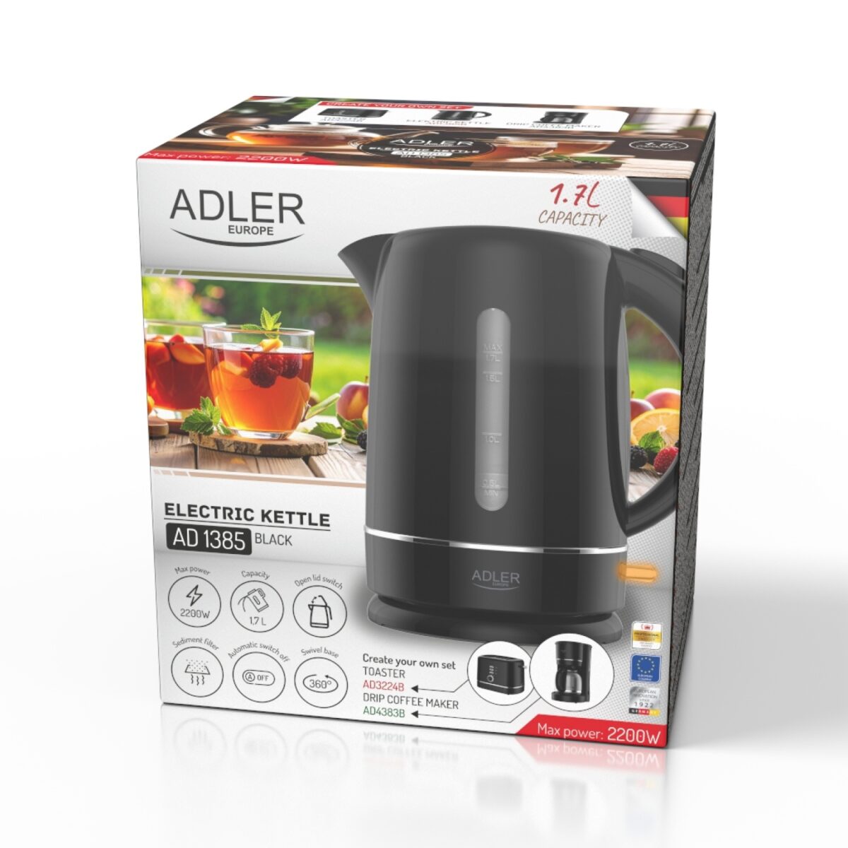 Чайник Adler AD 1385 black 1.7 L - Зображення 9
