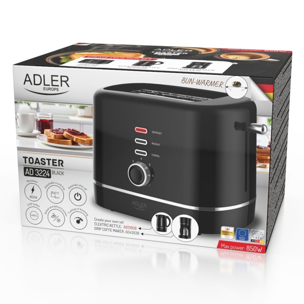 Тостер Adler AD 3224 black - Зображення 11