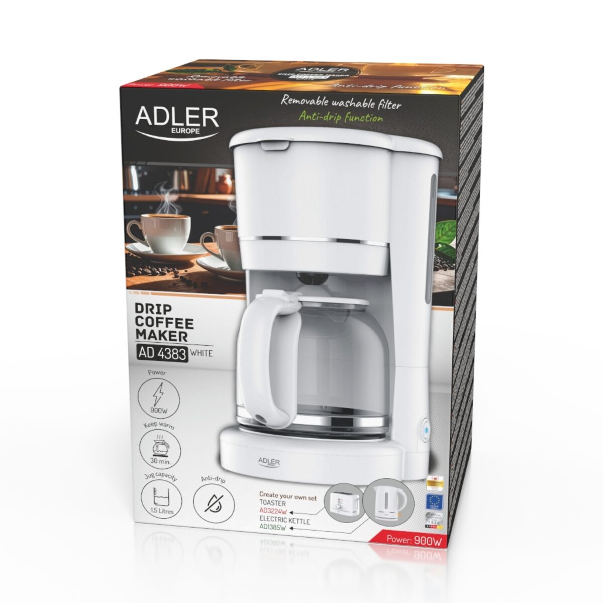 Крапельна кавоварка Adler AD 4383 white 1.5L - Зображення 13