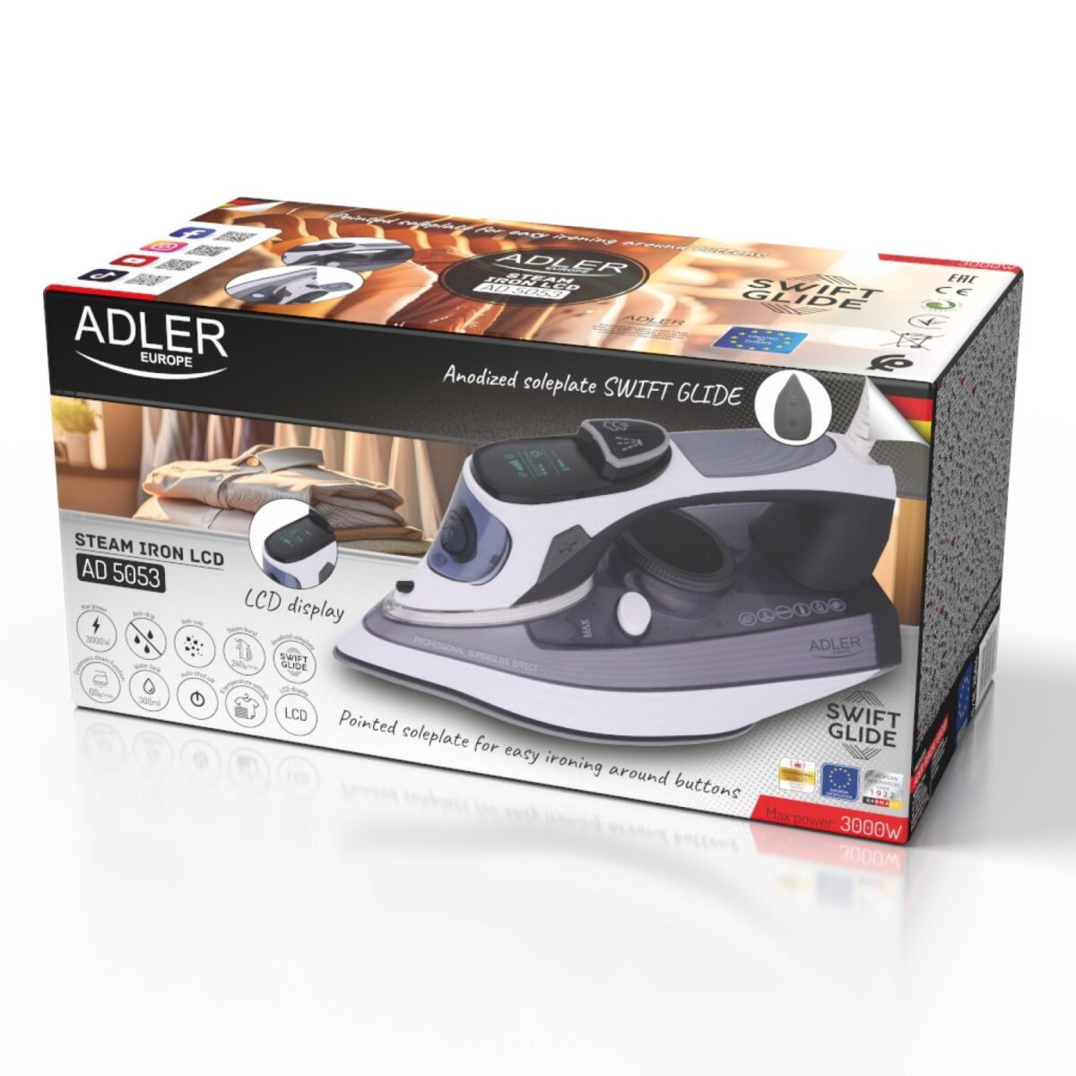 Парова праска Adler AD 5053 LCD 11 температурних режимів - Зображення 21